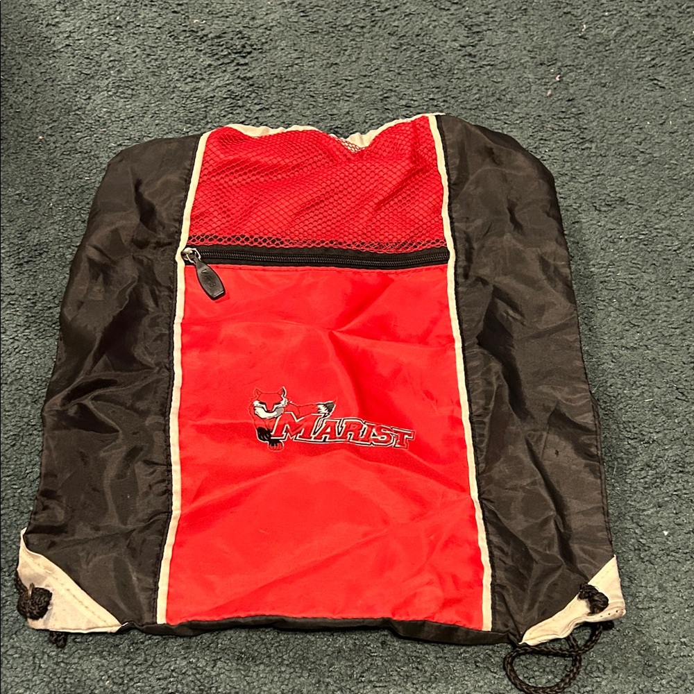 Aris Red and Black Drawstring Bag